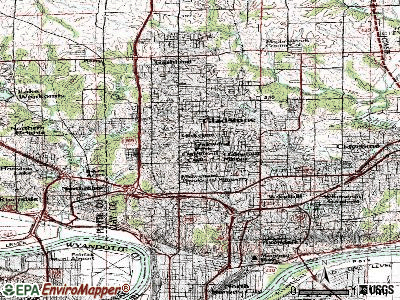 Oakwood topographic map