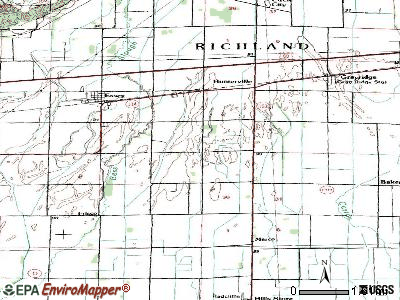Penermon topographic map