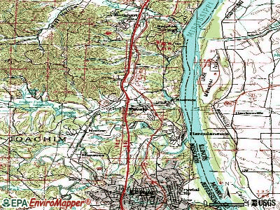 Pevely topographic map