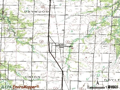 Sheldon topographic map