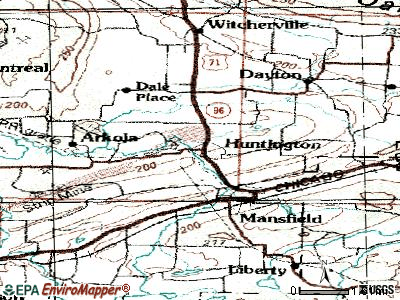 Huntington topographic map