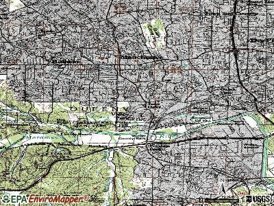 Twin Oaks topographic map