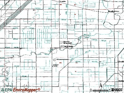Wardell topographic map