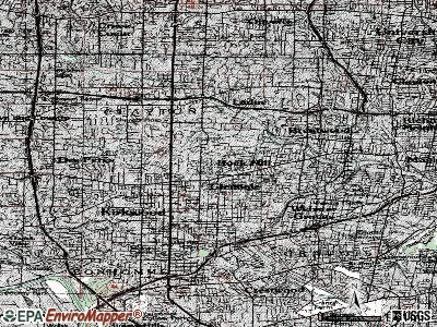 Warson Woods topographic map