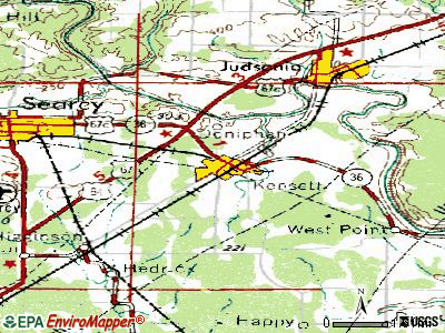 Kensett topographic map