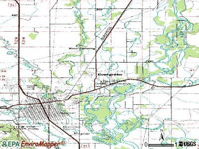 Evergreen topographic map