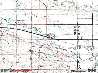 Saco topographic map