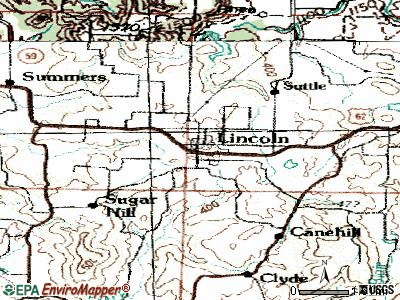 Lincoln topographic map