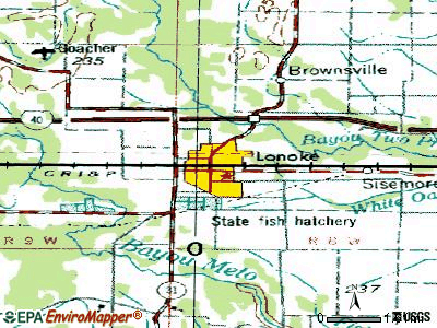 Lonoke topographic map
