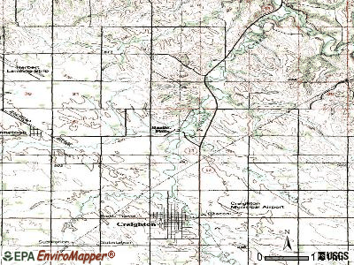 Bazile Mills topographic map