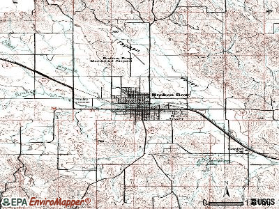 Broken Bow topographic map