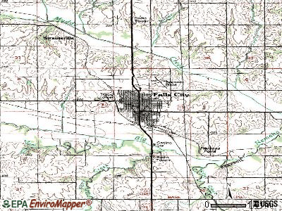Falls City topographic map