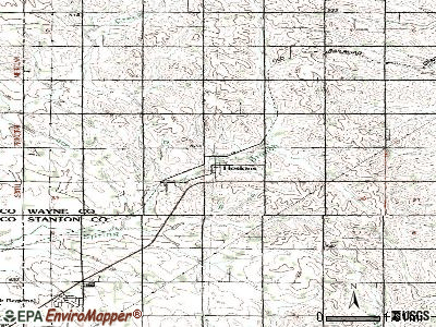 Hoskins topographic map