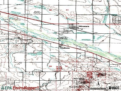 Melbeta topographic map