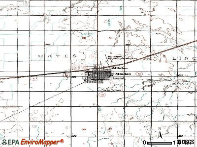 Minden topographic map