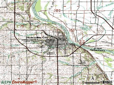 Nebraska City topographic map