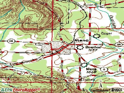 Mena topographic map