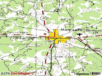 Monticello topographic map