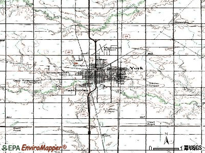 York topographic map