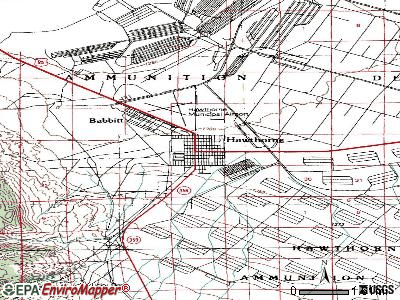 Hawthorne topographic map