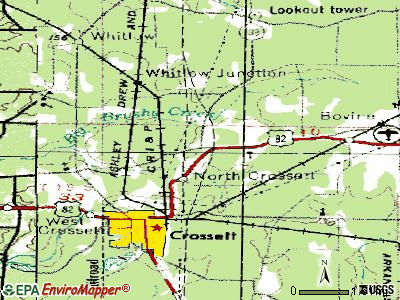 North Crossett topographic map
