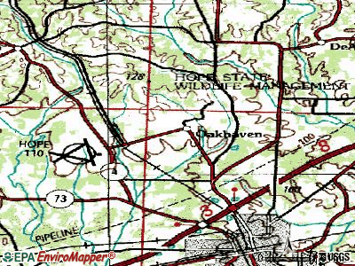Oakhaven topographic map