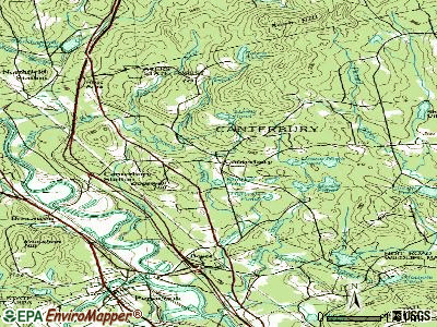 Canterbury topographic map