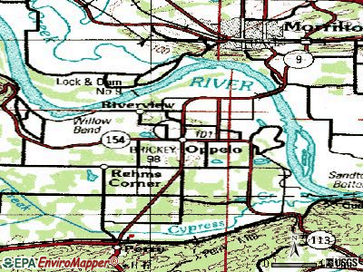 Oppelo topographic map