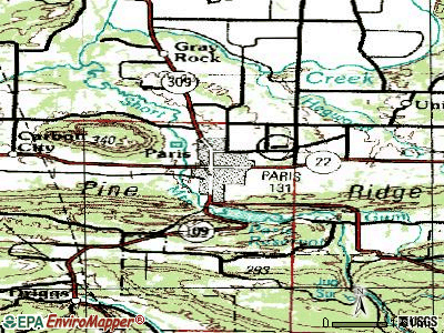 Paris topographic map