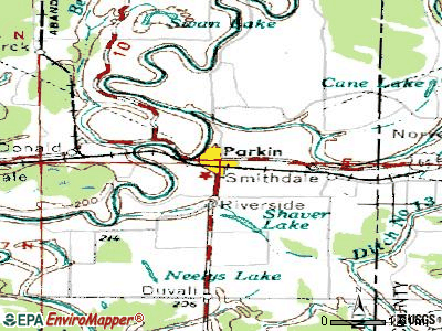 Parkin topographic map