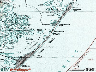 Harvey Cedars topographic map
