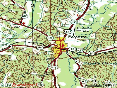 Fayette topographic map