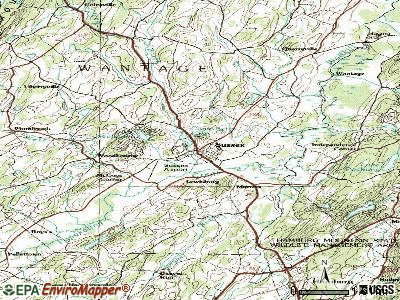 Sussex topographic map