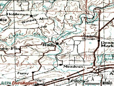 Rudy topographic map