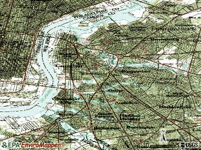 Woodlynne topographic map