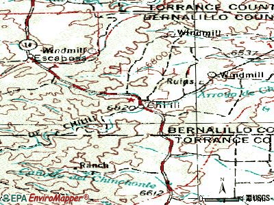 Chilili topographic map