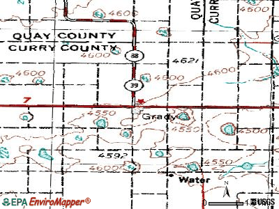 Grady topographic map