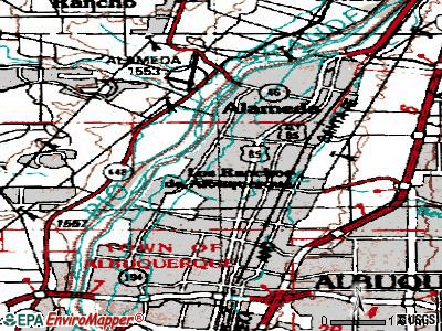 Los Ranchos de Albuquerque topographic map