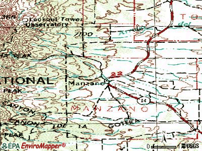Manzano topographic map