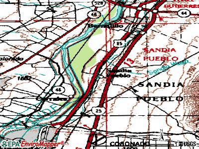 Pueblo of Sandia Village topographic map