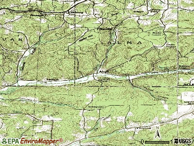Alma topographic map
