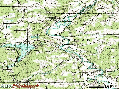 Caneadea topographic map