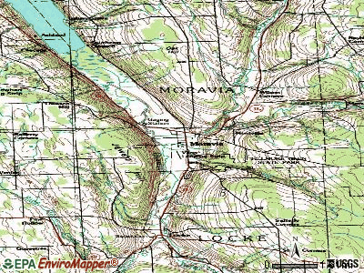 Moravia topographic map