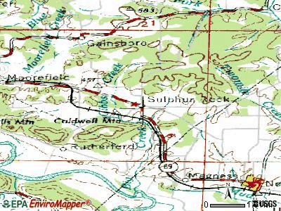 Sulphur Rock topographic map