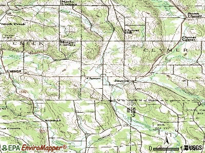 Clymer topographic map