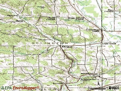 Ellington topographic map