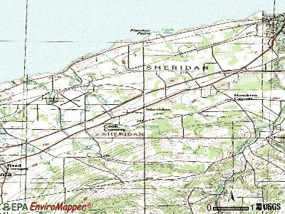 Sheridan topographic map