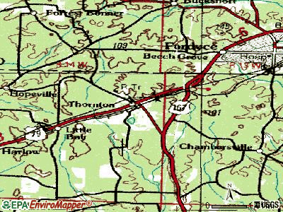 Thornton topographic map