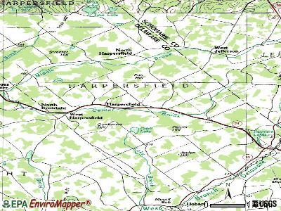 Harpersfield topographic map