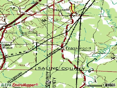 Traskwood topographic map